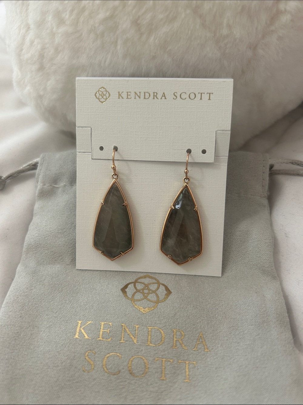 Kendra Scott Danielle Drop Earrings | Rose Gold & Faceted Labradorite